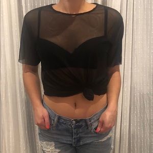 URBAN OUTFITTERS black mesh shirt